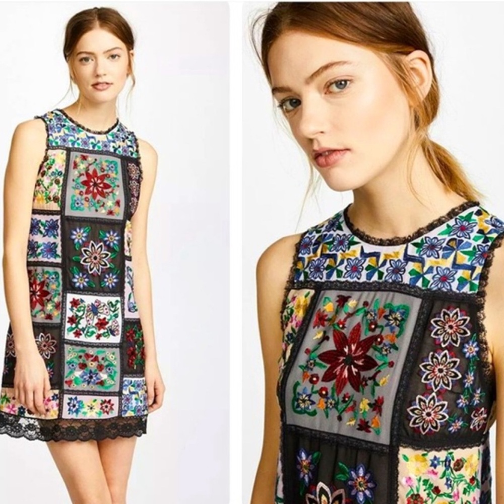 Alice + Olivia Marcelina Patchwork Tunic Dress Size 0